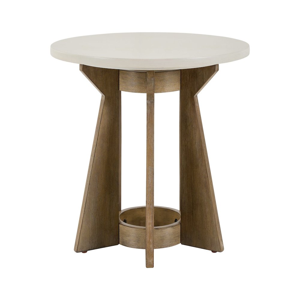 Berkley Opt 3 Piece Table Set - Round Pedestal Cocktail, 2 End Tables, Khaki