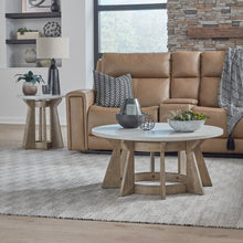 Berkley Opt 3 Piece Table Set - Round Pedestal Cocktail, 2 End Tables, Khaki