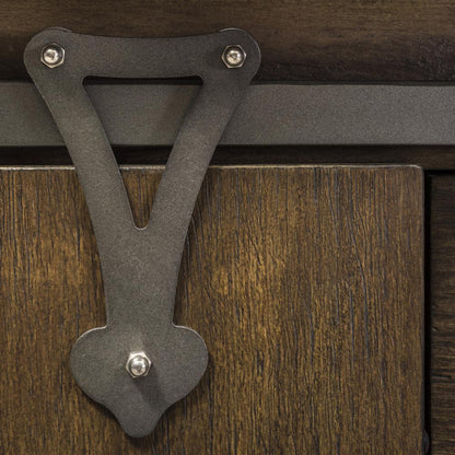 Stone Brook Computer Credenza in Rustic Saddle