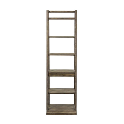 Stone Brook Leaning Bookcase in Rustic Saddle
