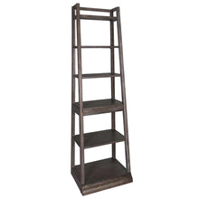 Stone Brook Leaning Bookcase in Rustic Saddle