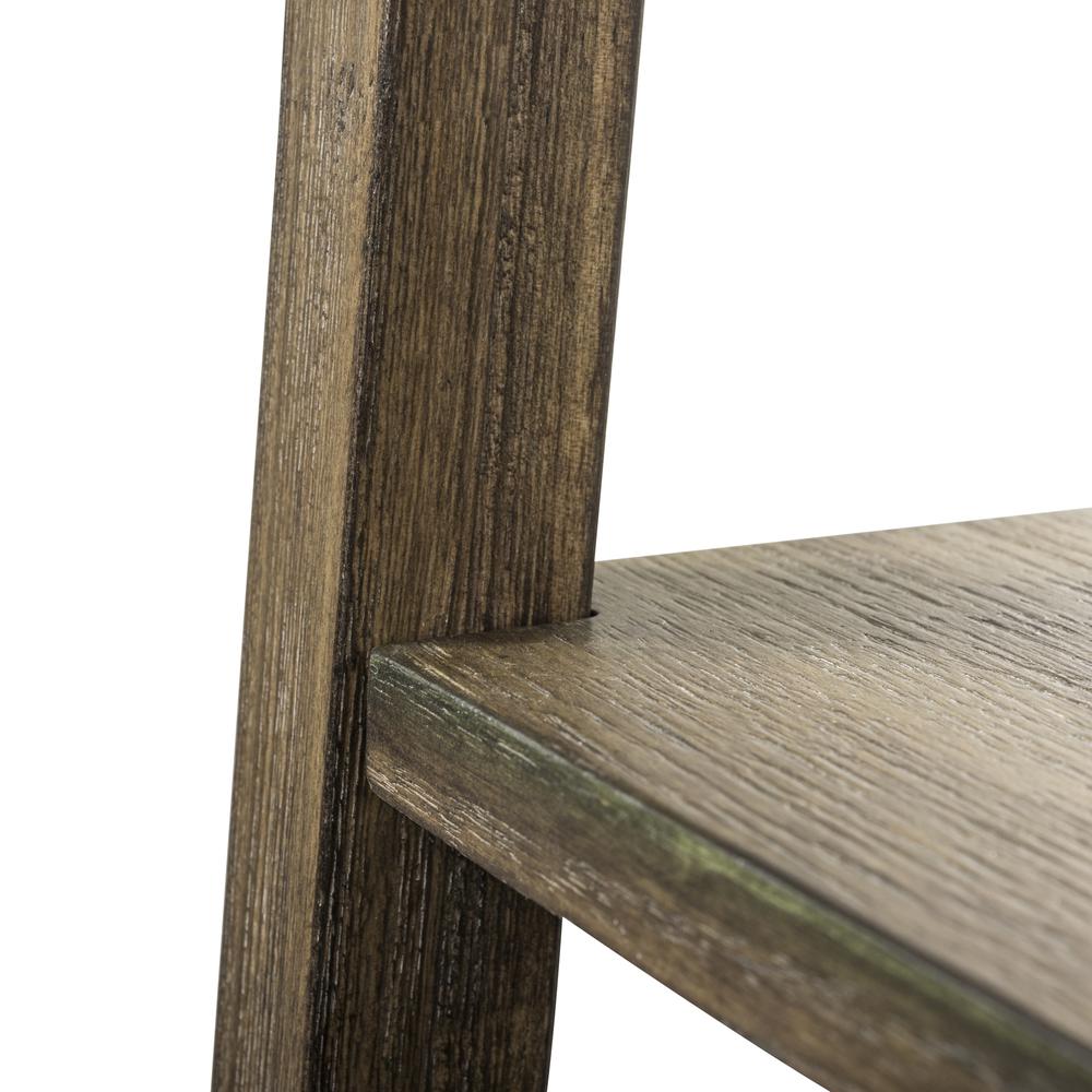 Stone Brook Leaning Bookcase in Rustic Saddle