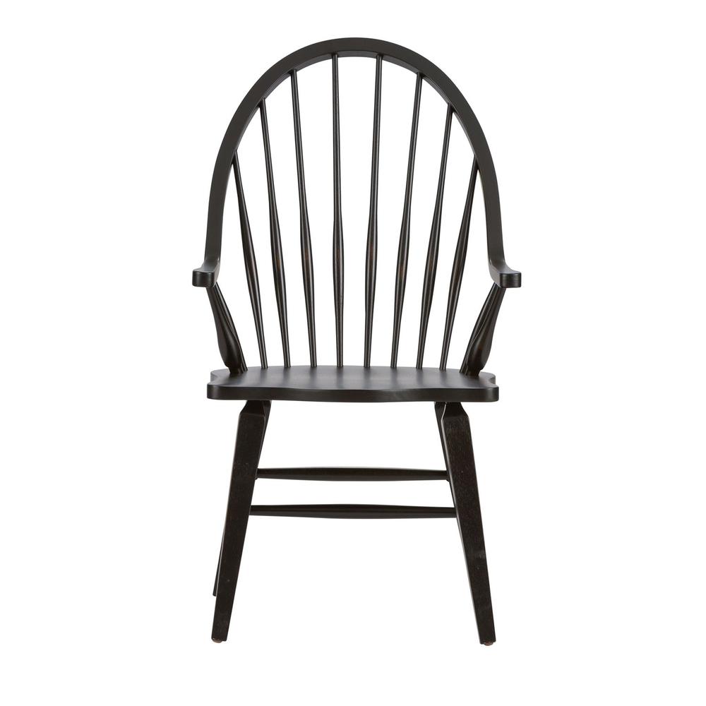 Hearthstone Ridge Windsor Back Arm Chair - Black in Tobacco