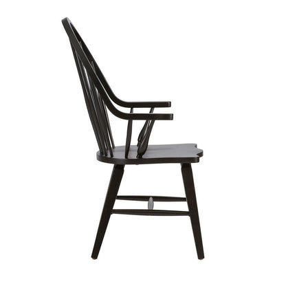 Hearthstone Ridge Windsor Back Arm Chair - Black in Tobacco