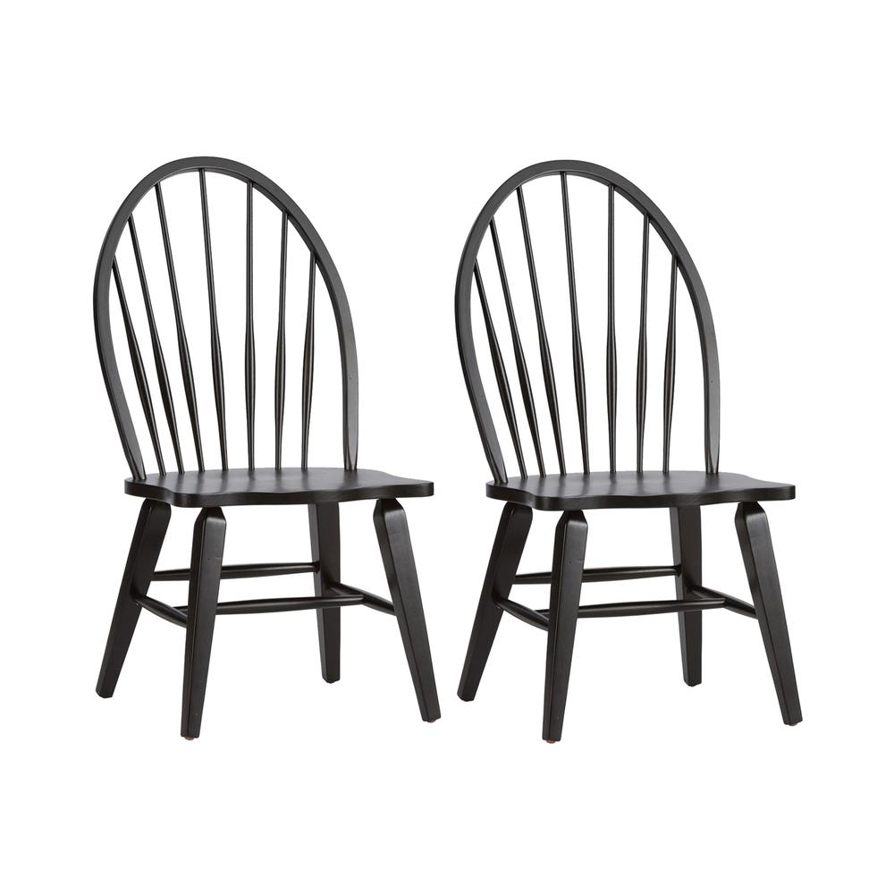 Hearthstone Ridge Windsor Back Side Chair - Black-Set of 2 in Tobacco