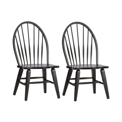 Hearthstone Ridge Windsor Back Side Chair - Black-Set of 2 in Tobacco