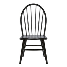 Rubberwood Windsor Back Solid Wood Dining Chair for Farmhouse Kitchen, Black