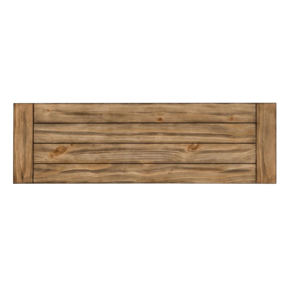 Morgan Creek Sofa Table in Antique White w/ Wirebrushed Tobacco Accents