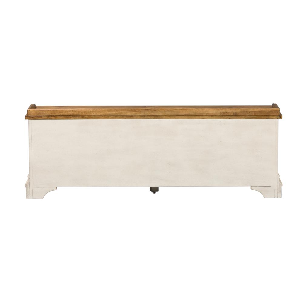 Morgan Creek Storage Hall Bench in Antique White w/ Wirebrushed Tobacco Accents
