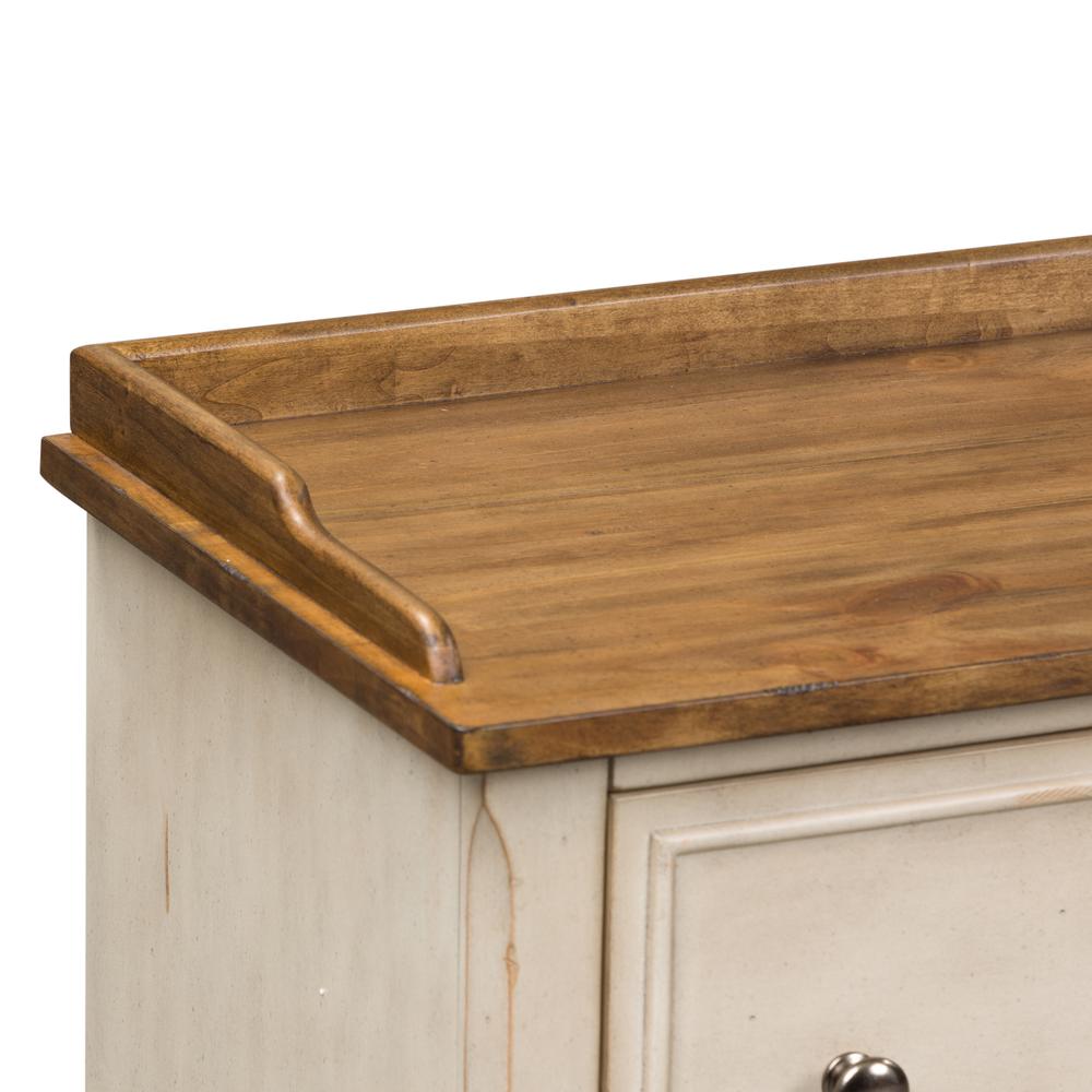 Morgan Creek Storage Hall Bench in Antique White w/ Wirebrushed Tobacco Accents