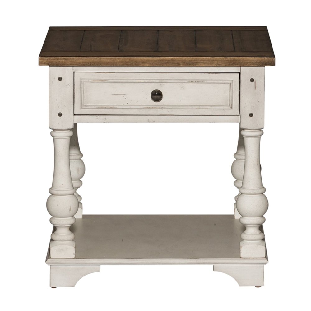 3 PcLiving Room Set - Wood Cocktail Table, 2 End Tables - Antique White Tobacco