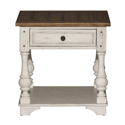 3 PcLiving Room Set - Wood Cocktail Table, 2 End Tables - Antique White Tobacco
