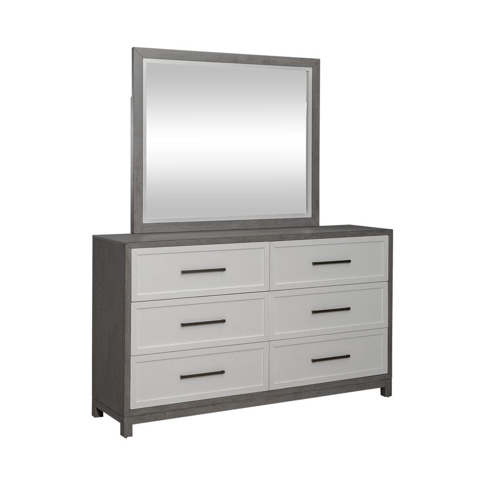 Palmetto Heights 6 Drawer Dresser in Shell White and Driftwood Finish