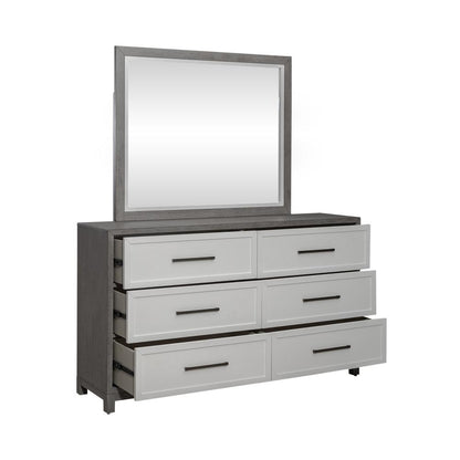 Palmetto Heights 6 Drawer Dresser in Shell White and Driftwood Finish