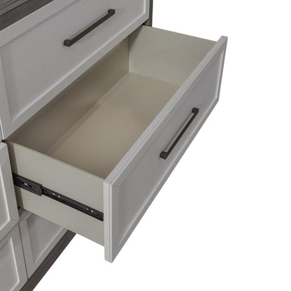 Palmetto Heights 6 Drawer Dresser in Shell White and Driftwood Finish