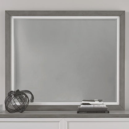 Liberty Furniture Palmetto Heights Landscape Mirror in Two-Tone Finish