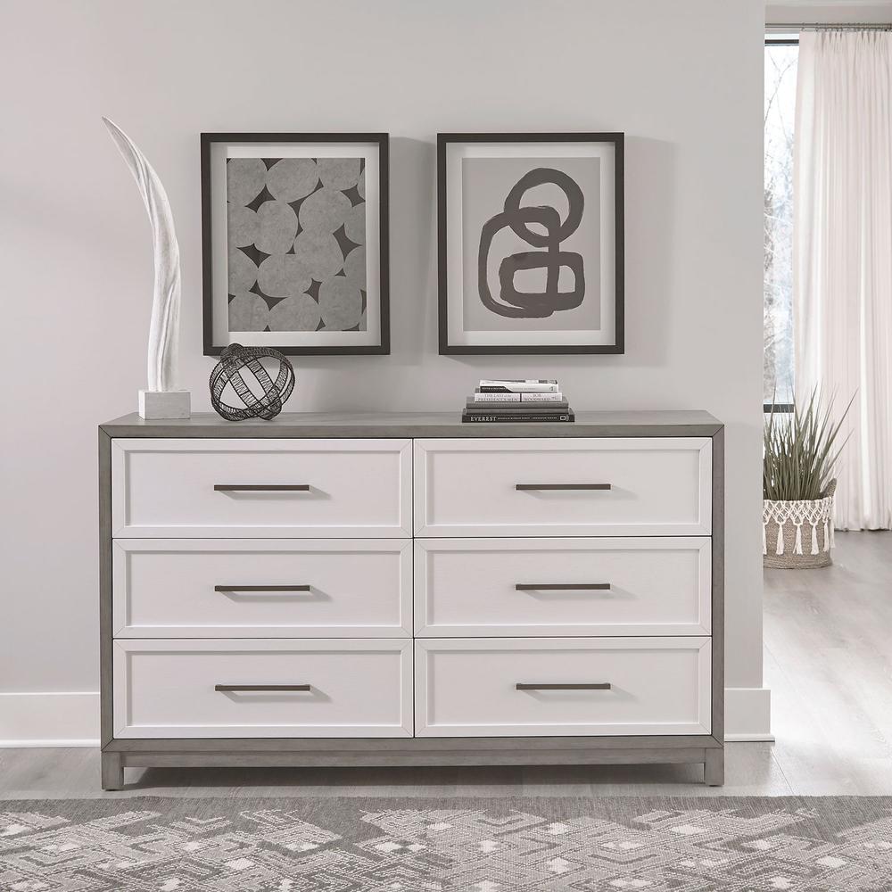 Liberty Furniture Palmetto Heights Dresser & Mirror in Two-Tone Finish