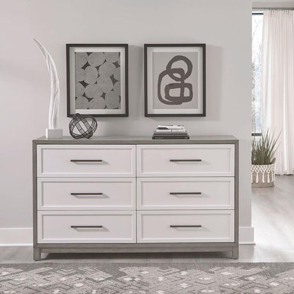 Liberty Furniture Palmetto Heights Dresser & Mirror in Two-Tone Finish