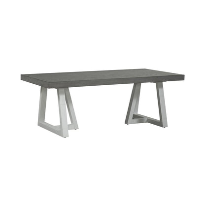 Rectangular Cocktail Table Contemporary White in Two-Tone Shell White