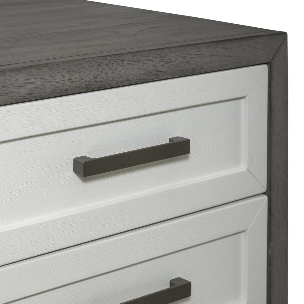 3 Drawer Chairside Table Contemporary White in Two-Tone Shell White