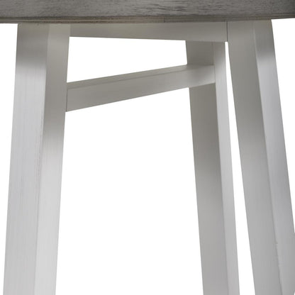 Round End Table Contemporary White in Two-Tone Shell White