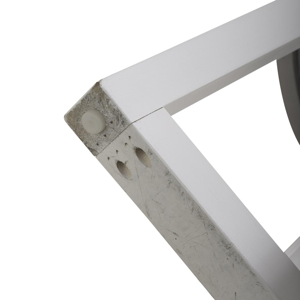 Round End Table Contemporary White in Two-Tone Shell White