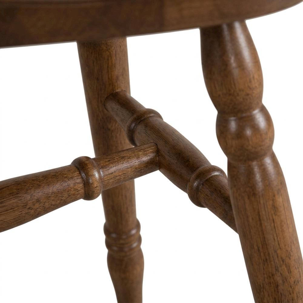 Solid Wood Windsor Dining Chairs, Spindle-Back Cottage Kitchen Seats, Set of 2
