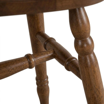 Solid Wood Windsor Dining Chairs, Spindle-Back Cottage Kitchen Seats, Set of 2