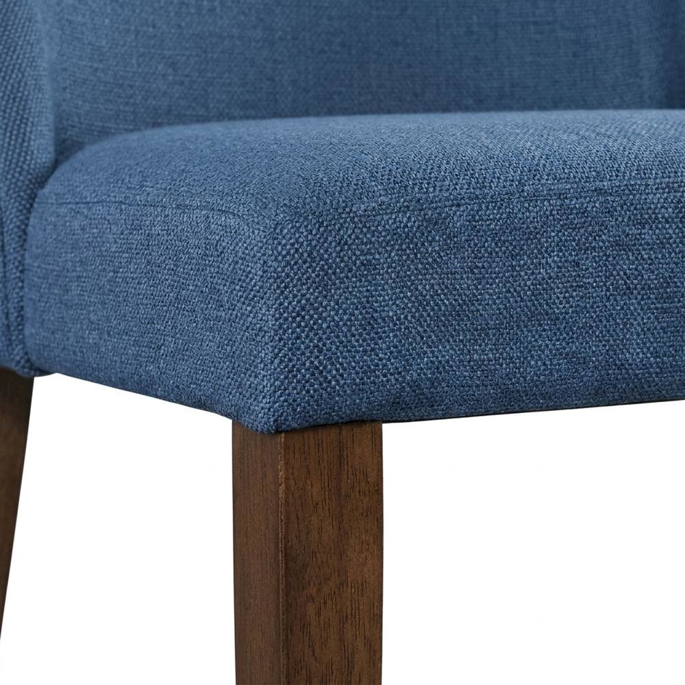 Walnut Veneer Dining Side Chairs with Polyester Upholstery, Brown, Set of 2