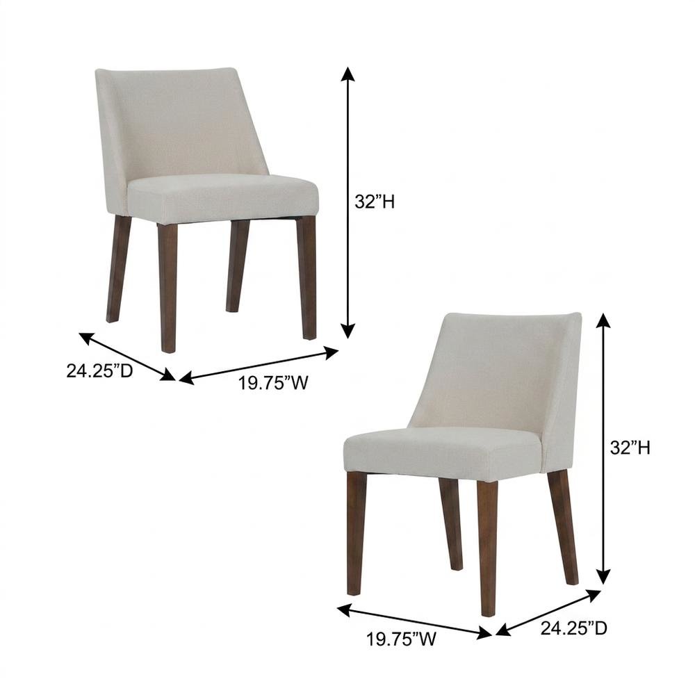 Polyester-Upholstered Accent Chairs with Walnut Veneer Frame, Brown, Set of 2