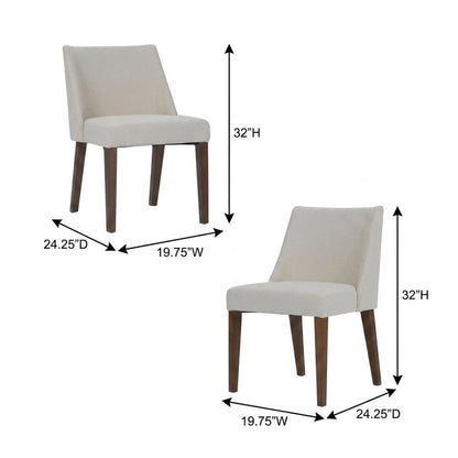 Polyester-Upholstered Accent Chairs with Walnut Veneer Frame, Brown, Set of 2