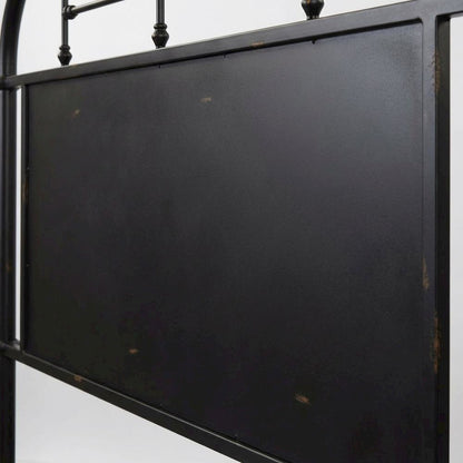 Distressed Metal Full Metal Headboard with Vintage Design and Metal Frame