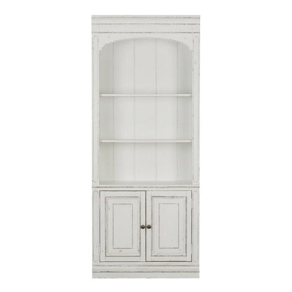 Antique White Bunching Bookcase With Rubberwood And Veneers For Office Storage