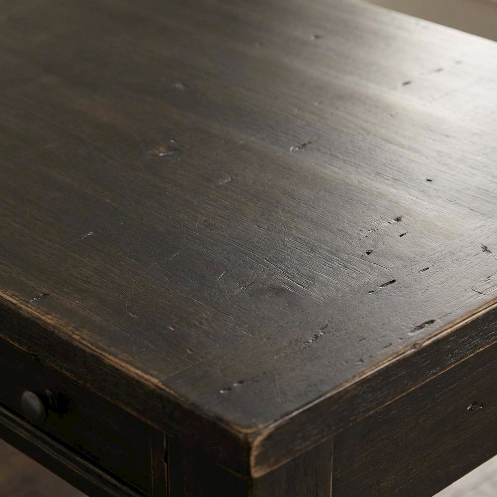 Vintage-Style Chalkboard Office Desk With Rubberwood And Oak Veneer Finish
