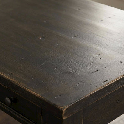 Vintage-Style Chalkboard Office Desk With Rubberwood And Oak Veneer Finish