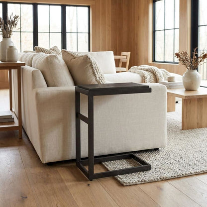 Gray Laptop Table with Solid and Manufactured Wood for Contemporary Workspaces