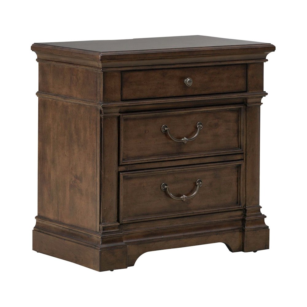 Bedroom Set - King Poster Bed, Dresser & Mirror, Charging Nightstand