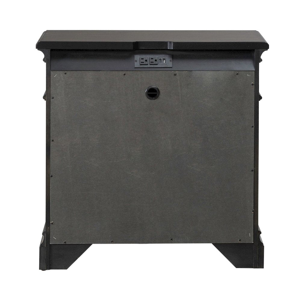 Bedroom Set - King Poster Bed, Dresser & Mirror, Charging Nightstand