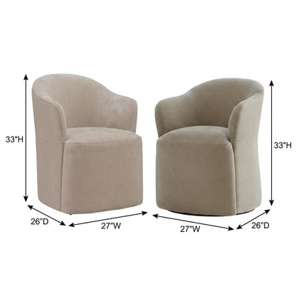 Solid Wood Upholstered Accent Dining Chair with Castors, Eclectic Style, Brown