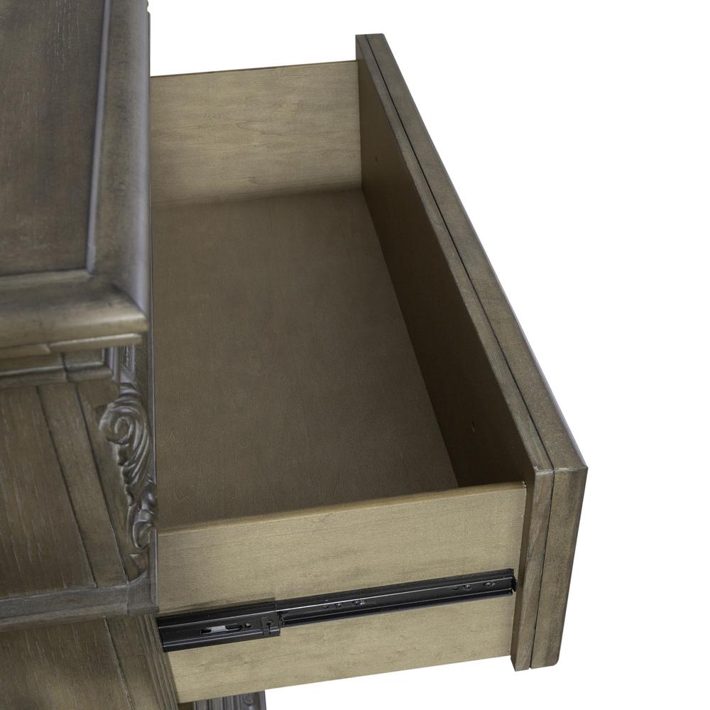 5 Drawer Chest Traditional Brown in Chestnut Finish w/ Dusty Wax