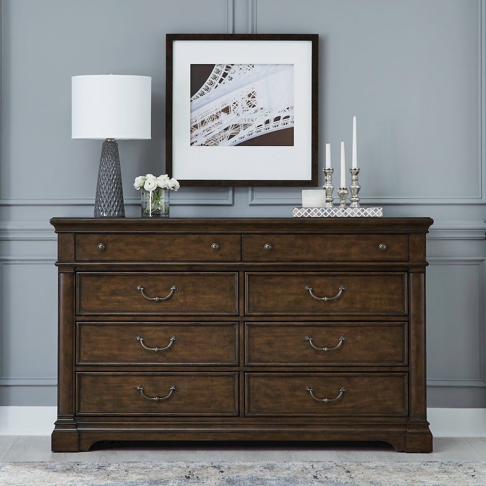 Arden Road 8 Drawer Bedroom Dresser  - Satin Cherry