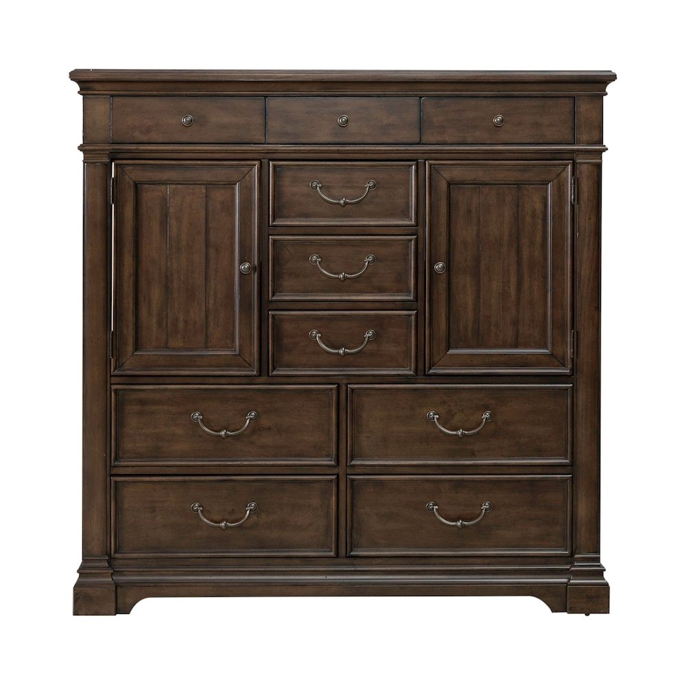 Arden Road 2 Door 10 Drawer Chest for Bedroom - Satin Cherry