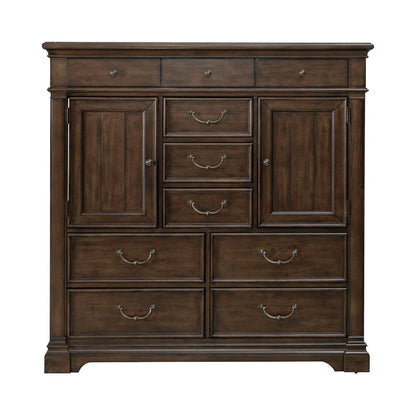 Arden Road 2 Door 10 Drawer Chest for Bedroom - Satin Cherry