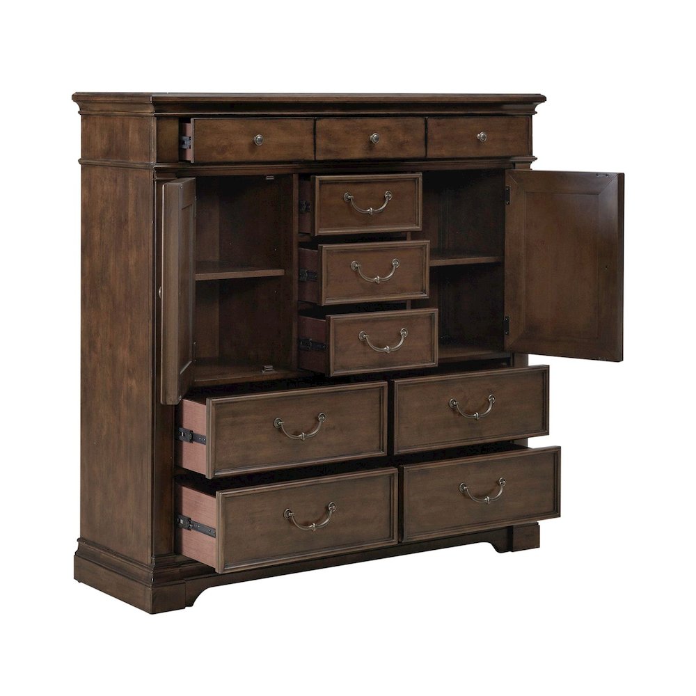Arden Road 2 Door 10 Drawer Chest for Bedroom - Satin Cherry