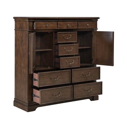 Arden Road 2 Door 10 Drawer Chest for Bedroom - Satin Cherry