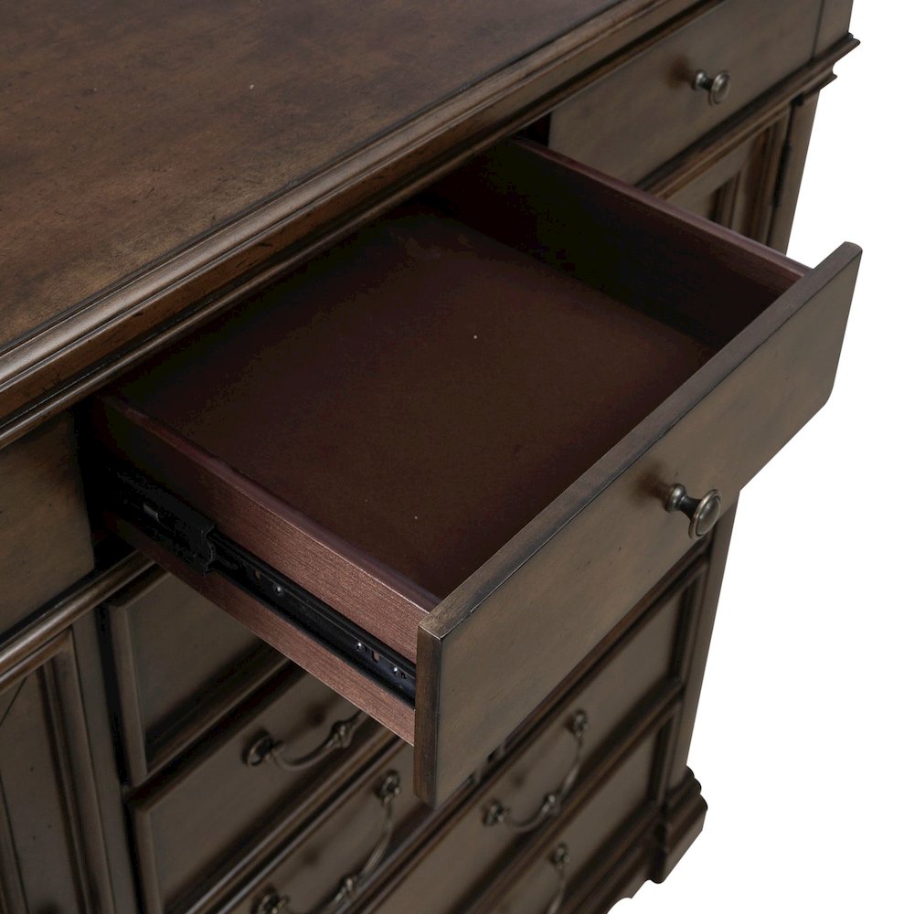 Arden Road 2 Door 10 Drawer Chest for Bedroom - Satin Cherry