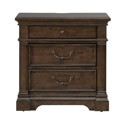 Arden Road Bedroom Nightstand w/ Charging Station AC USB-A USB-C - Satin Cherry