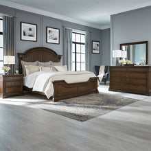 Bedroom Set - King Poster Bed, Dresser & Mirror, Charging Nightstand