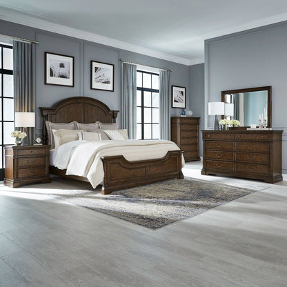 Bedroom Set - Queen Poster Bed, Dresser & Mirror, Chest, Charging Nightstand