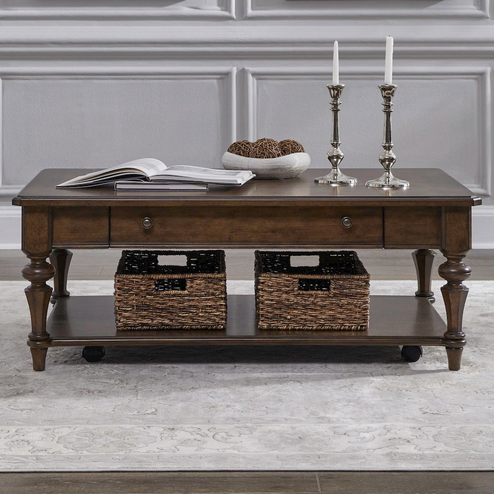 Arden Road Living Room Rectangular Cocktail Table  - Satin Cherry